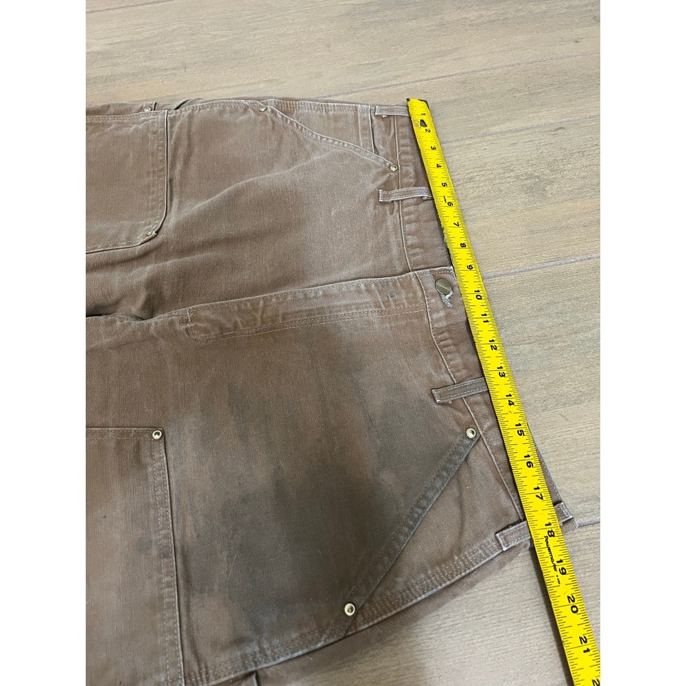 Carhartt B01 Work Pants Mens 38x32 Brown Double Front Logger Dungaree Canvas - Picture 7 of 11